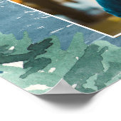 水素朴色の山の結婚式の日 ポスター (角)