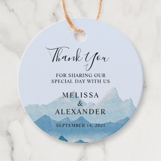 水素朴色の山の結婚範囲お願い フェイバータグ (正面)