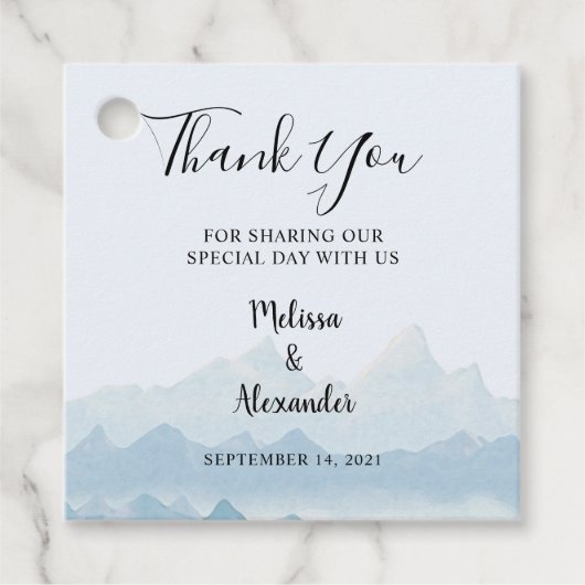 水素朴色の山の結婚範囲お願い フェイバータグ (正面)