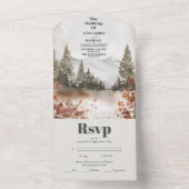 水素朴色の山林の冬 オールインワン招待状 (内側)