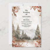 水素朴色の山林の冬 招待状 (正面)