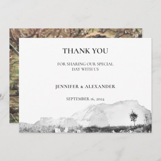 水素朴色の山結婚の写真 (正面/裏面)