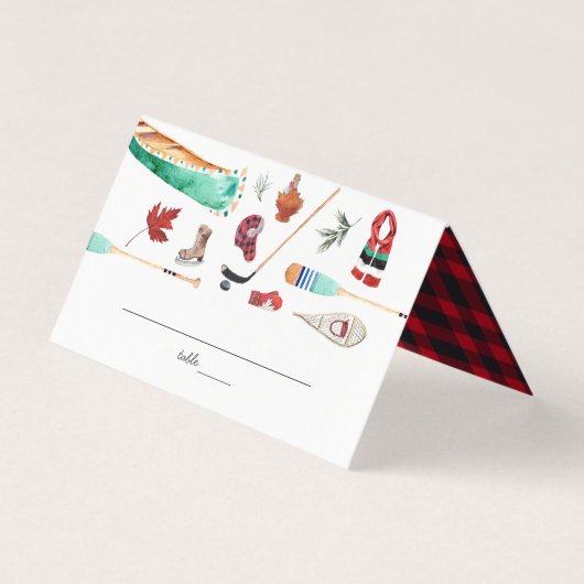 水素朴色の山結婚の座席表 名刺 (正面)