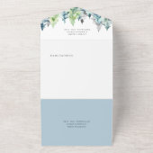 水素朴色の山結婚の数 オールインワン招待状 (外側)