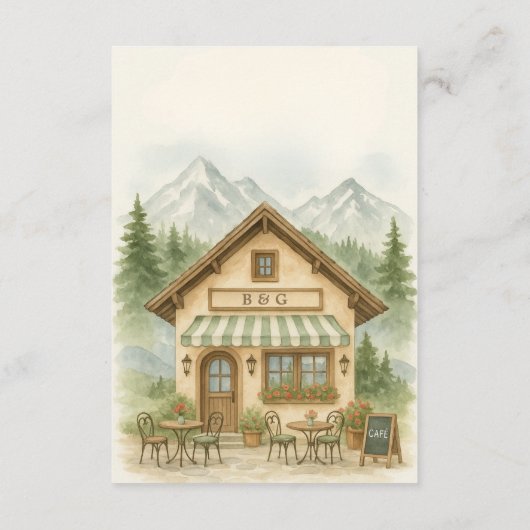 水素朴色の山結婚の目的地 エンクロージャーカード (裏面)