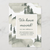 水素朴色の木の新しいアドレス 案内状 (正面/裏面)