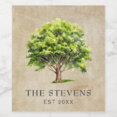 水素朴色の木 ワインラベル (シングルラベル)