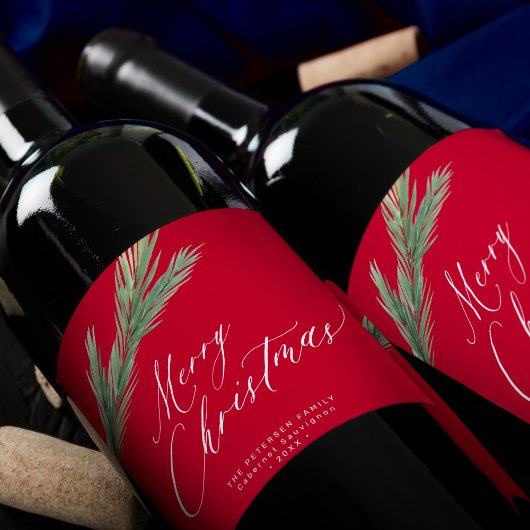 水素朴色の松の赤 ワインラベル