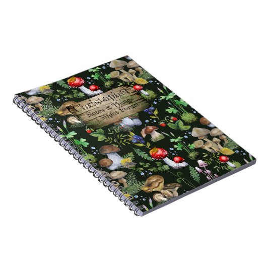 水素朴色の森きのこ苔の植物 ノートブック (右側)