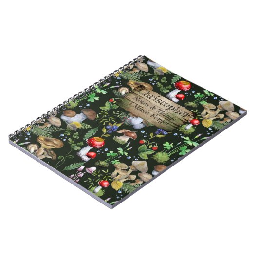 水素朴色の森きのこ苔の植物 ノートブック (左側)