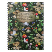 水素朴色の森きのこ苔の植物 ノートブック (正面)