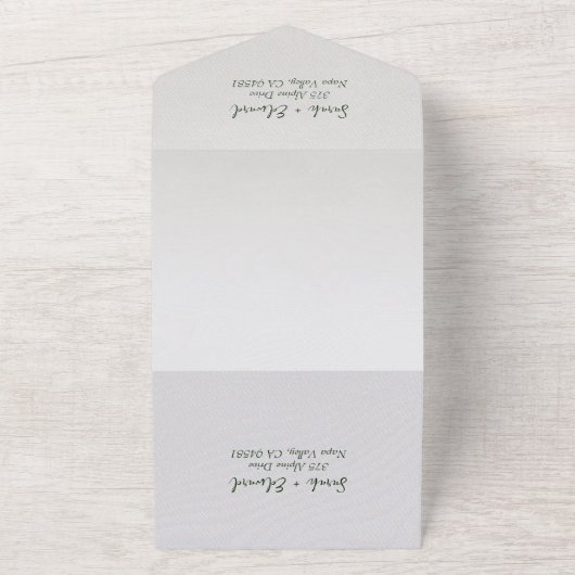 水素朴色の森すべて1つの招待状 オールインワン招待状 (外側)