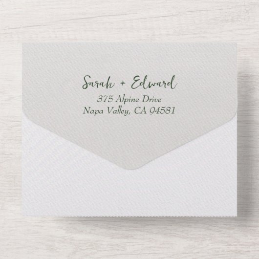 水素朴色の森すべて1つの招待状 オールインワン招待状 (裏面)