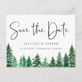 水素朴色の森の保存日付 案内ポストカード