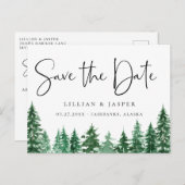 水素朴色の森の保存日付 案内ポストカード (正面/裏面)