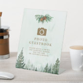 水素朴色の森の写真のゲストブ結婚ック 台座サイン (インサイチュ)