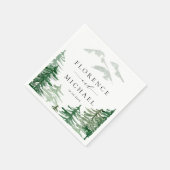 水素朴色の森の冬のウッドラ結婚ンド スタンダードカクテルナプキン (角)