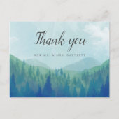 水素朴色の森の結婚写真ありがとう ポストカード (正面)