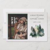 水素朴色の森の結婚式の日付を保存 セーブザデート (裏面)