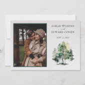 水素朴色の森の結婚式の日付を保存 セーブザデート (裏面)