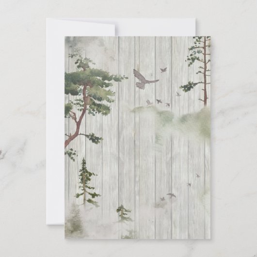 水素朴色の森の鹿リハーサルディナー 招待状 (裏面)