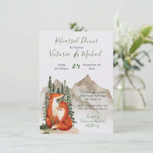 水素朴色の森キツネリハーサルディナー 招待状 (スタンド正面)