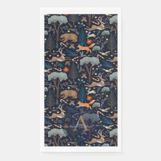 水素朴色の森林動物の木クリスマス