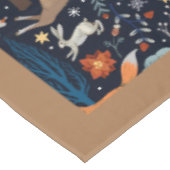 水素朴色の森林動物の木クリスマス テーブルクロス (アングル)