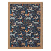 水素朴色の森林動物の木クリスマス テーブルクロス (正面)