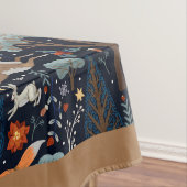 水素朴色の森林動物の木クリスマス テーブルクロス (インサイチュ)