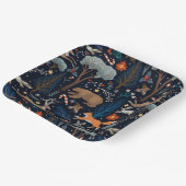 水素朴色の森林動物の木クリスマス ペーパープレート (傾斜あり)