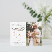 水素朴色の森林照明の日付を保存 案内ポストカード (スタンド正面)