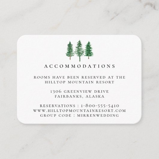 水素朴色の森結婚の宿泊施設 エンクロージャーカード (正面)