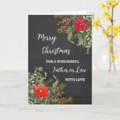 水素朴色の父の法律メリークリスマス カード (黄色い花)