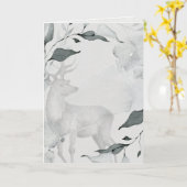 水素朴色の穏やかな鹿 カード (黄色い花)