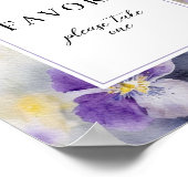 水素朴色の紫と黄色の好意サイン ポスター (角)