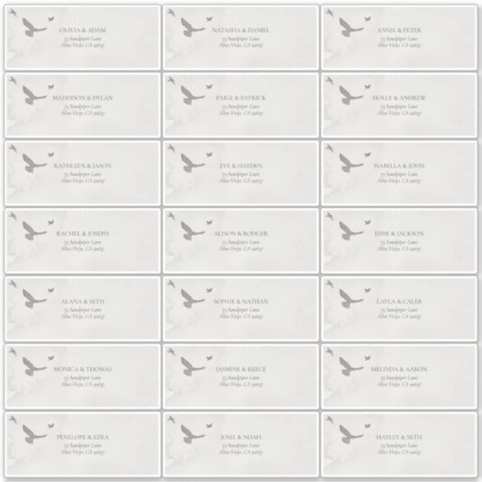 水素朴色の結婚ゲストメールアドレス シール (正面)