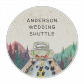 水素朴色の結婚シャトルラベル シール (正面)