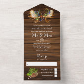 水素朴色の結婚森 オールインワン招待状 (内側)