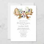 水素朴色の結婚森 マグネット招待状 (正面)