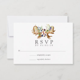 水素朴色の結婚森 出欠カード