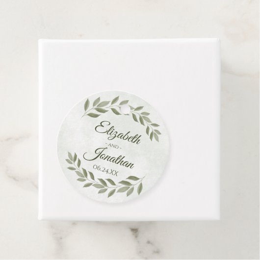 水素朴色の緑のエレガントセージ結婚ズ フェイバータグ (インサイチュ)