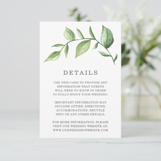 水素朴色の緑のスポリ結婚グ詳細 エンクロージャーカード (スタンド正面)