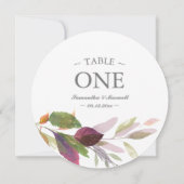 水素朴色の緑のテーブル番号 招待状 (裏面)