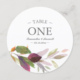 水素朴色の緑のテーブル番号 招待状