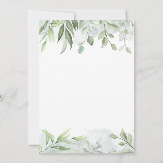 水素朴色の緑のバチェロレッテ週末 招待状 (裏面)