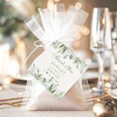 水素朴色の緑のフローラありがとうラベル フェイバータグ