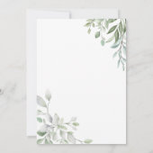 水素朴色の緑のフローラ保存日付 セーブザデート (裏面)