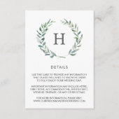 水素朴色の緑のリース結婚の詳細 エンクロージャーカード (正面)