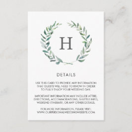 水素朴色の緑のリース結婚の詳細 エンクロージャーカード